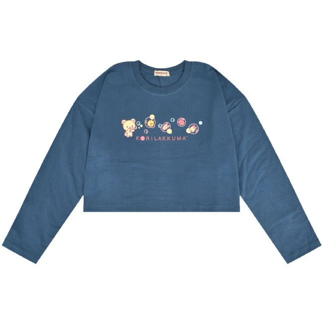 リラックマ コリラックマ サンエックス クロップド 長袖 Tシャツ トップス ショート丈 プリント San-X rk2243-62