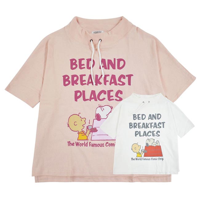 スヌーピー ドルマン Tシャツ スタンド カラー メンズ レディース スウェット 夏 ドルマン 半袖 S M L 女性用 カジュアル タウン s1112-244sp