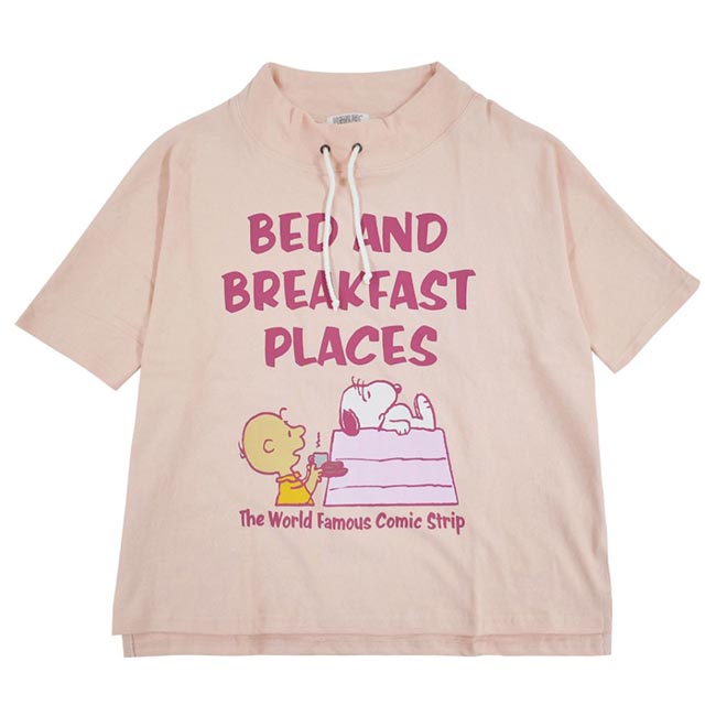 スヌーピー ドルマン Tシャツ スタンド カラー メンズ レディース スウェット 夏 ドルマン 半袖 S M L 女性用 カジュアル タウン s1112-244sp