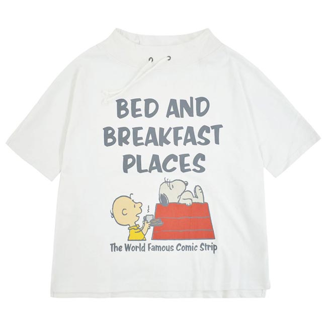 スヌーピー ドルマン Tシャツ スタンド カラー メンズ レディース スウェット 夏 ドルマン 半袖 S M L 女性用 カジュアル タウン s1112-244sp