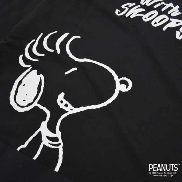 スヌーピー Tシャツ PEANUTS 切り替え ポケット付き ポプリン生地 プリント M L LL s1112-365