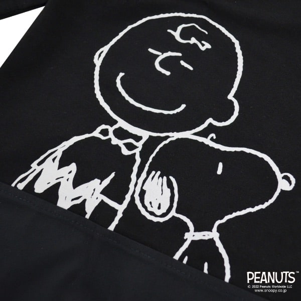 スヌーピー Tシャツ PEANUTS 切り替え ポケット付き ポプリン生地 プリント M L LL s1112-365