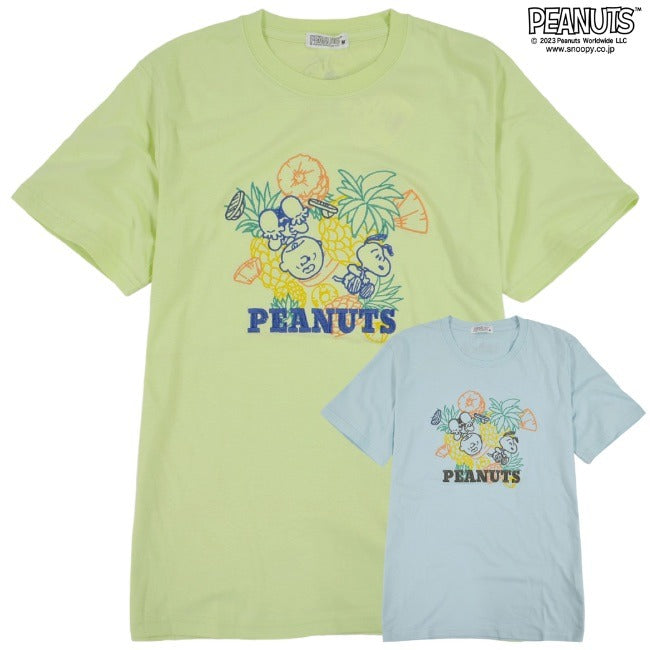 スヌーピー Tシャツ トップス 半袖 線画 刺繍 フルーツ SNOOPY PEANUTS s1132-161sp