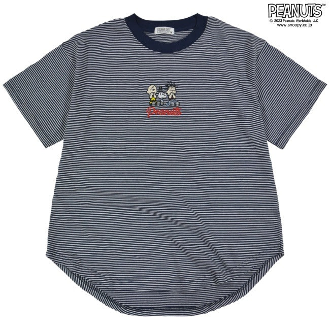 スヌーピー Tシャツ トップス 半袖 刺繍 ボーダー SNOOPY PEANUTS s1132-171sp