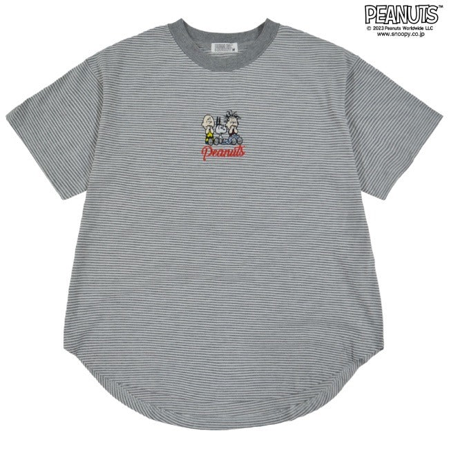 スヌーピー Tシャツ トップス 半袖 刺繍 ボーダー SNOOPY PEANUTS s1132-171sp
