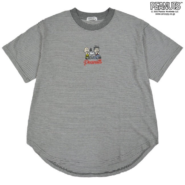スヌーピー Tシャツ トップス 半袖 刺繍 ボーダー SNOOPY PEANUTS s1132-171sp