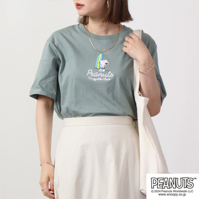 スヌーピー ピーナッツ Tシャツ トップス 半袖 刺繍 SNOOPY PEANUTS s1132-228sp