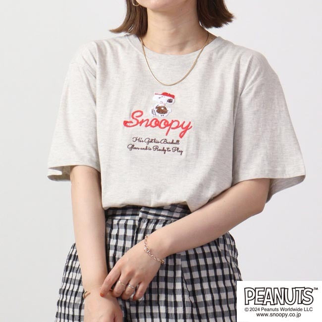 スヌーピー ピーナッツ Tシャツ トップス 半袖 刺繍 SNOOPY PEANUTS s1132-228sp