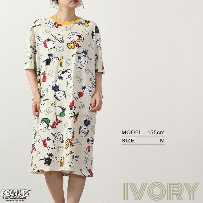 スヌーピー ビッグTシャツ アルファベット 半袖 春夏 PEANUTS s1132-28
