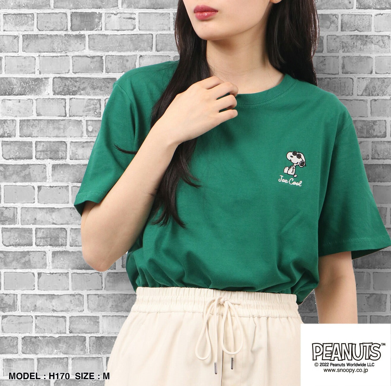 スヌーピー ピーナッツ Tシャツ トップス 半袖 刺繍 ジョークール PEANUTS SNOOPY JOECOOL s1132-30