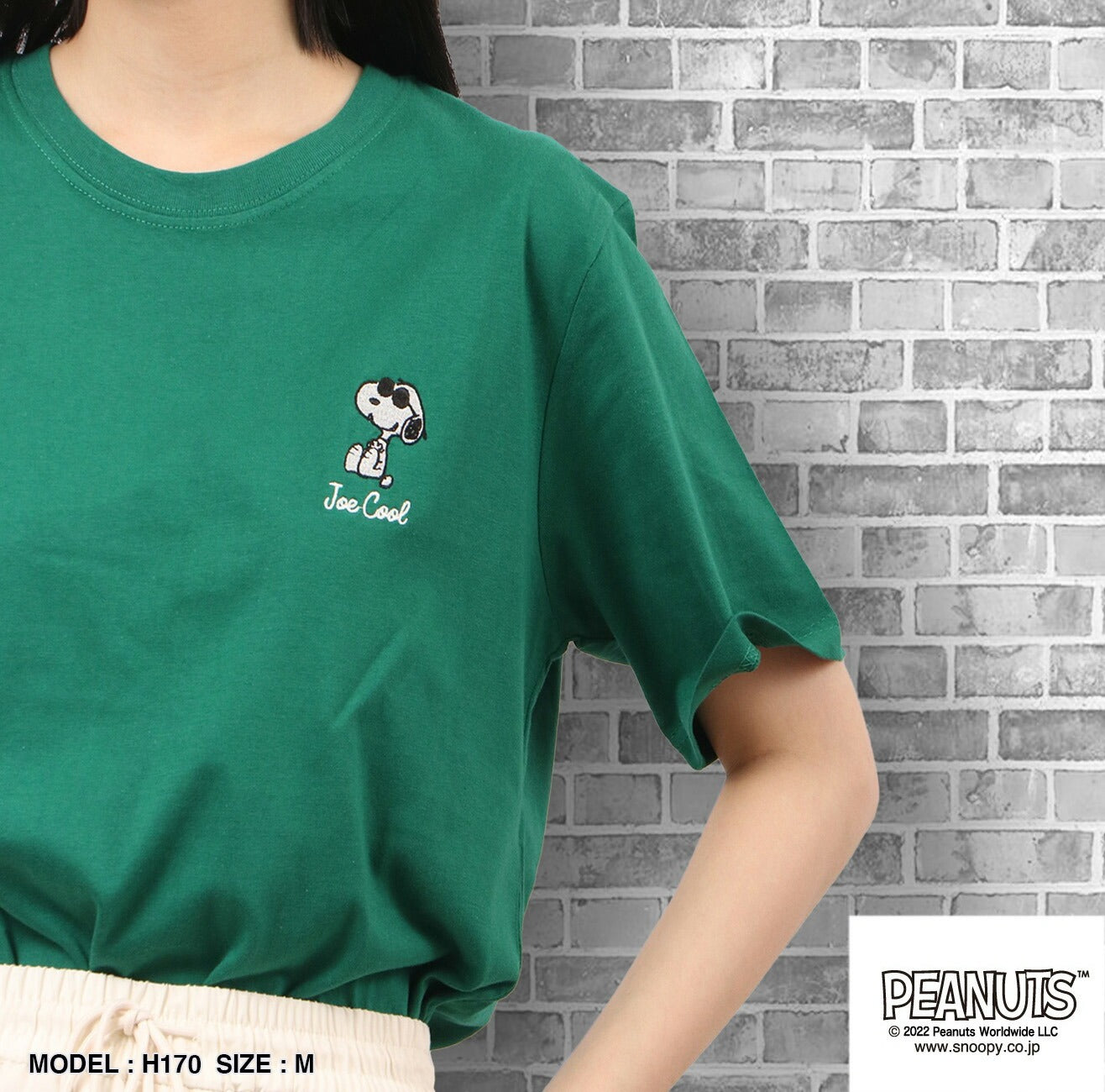 スヌーピー ピーナッツ Tシャツ トップス 半袖 刺繍 ジョークール PEANUTS SNOOPY JOECOOL s1132-30