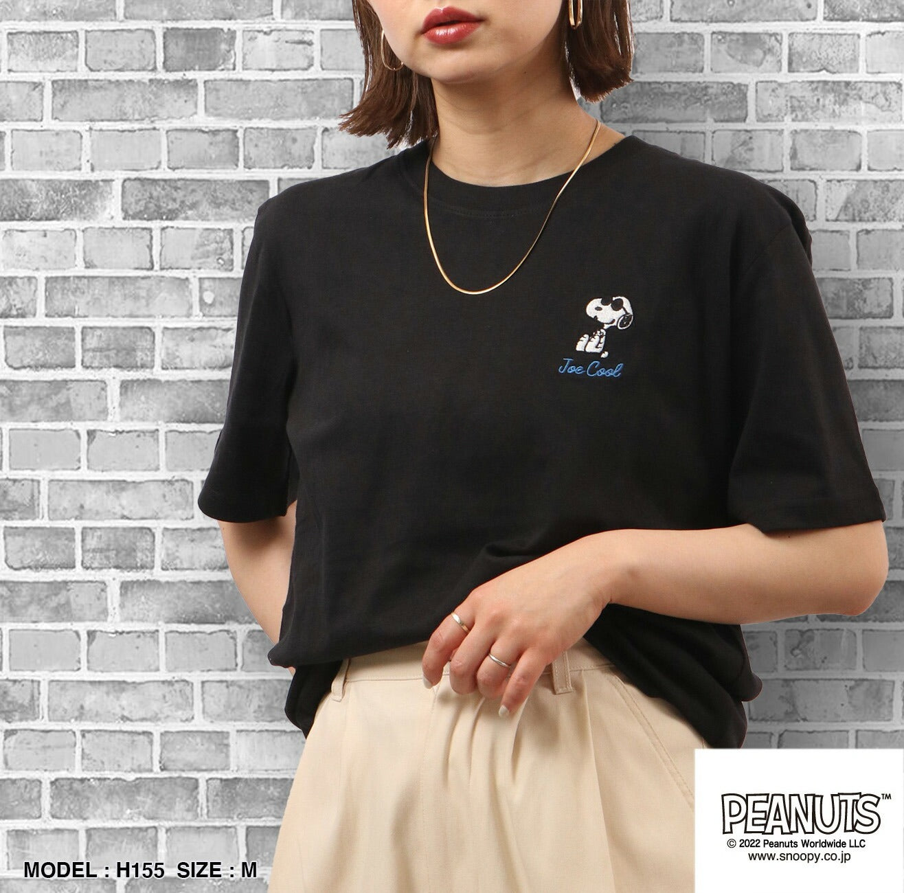 スヌーピー ピーナッツ Tシャツ トップス 半袖 刺繍 ジョークール PEANUTS SNOOPY JOECOOL s1132-30