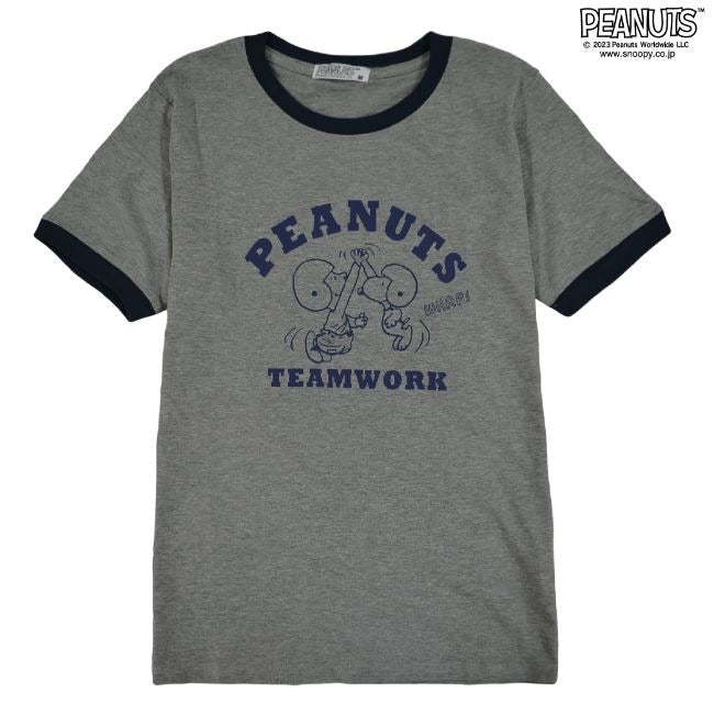 スヌーピー Tシャツ トップス リンガーTシャツ 半袖 プリント SNOOPY PEANUTS s1132-34