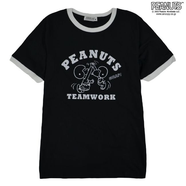 スヌーピー Tシャツ トップス リンガーTシャツ 半袖 プリント SNOOPY PEANUTS s1132-34