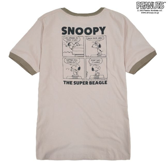 スヌーピー Tシャツ トップス リンガーTシャツ 半袖 プリント SNOOPY PEANUTS s1132-34