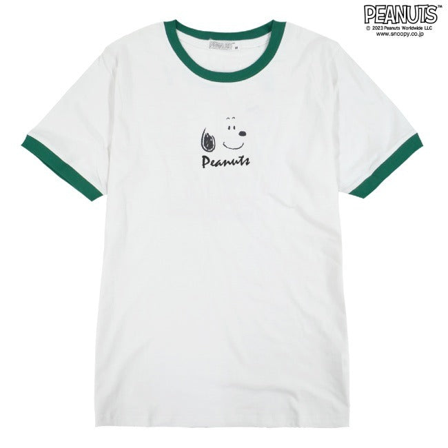 スヌーピー Tシャツ トップス リンガーTシャツ 半袖 プリント SNOOPY PEANUTS s1132-34