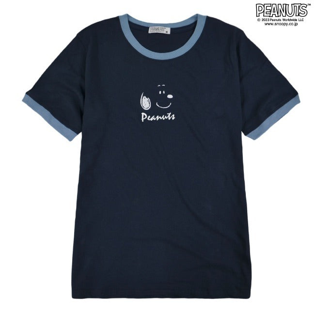 スヌーピー Tシャツ トップス リンガーTシャツ 半袖 プリント SNOOPY PEANUTS s1132-34