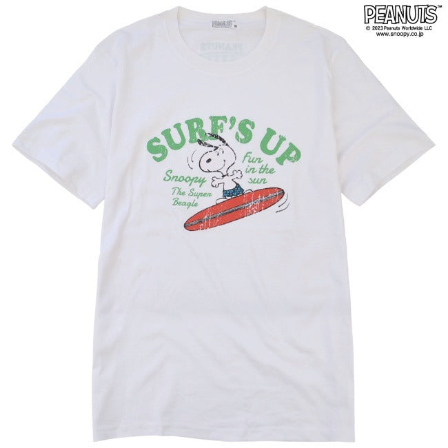 スヌーピー ピーナッツ Tシャツ トップス 半袖 サーフ プリント かすれ PEANUTS SNOOPY s1132-36