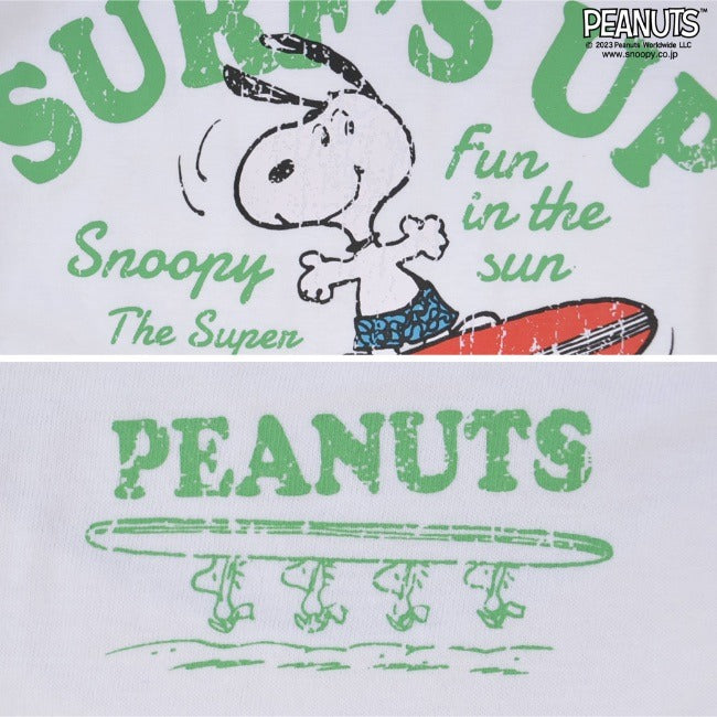 スヌーピー ピーナッツ Tシャツ トップス 半袖 サーフ プリント かすれ PEANUTS SNOOPY s1132-36
