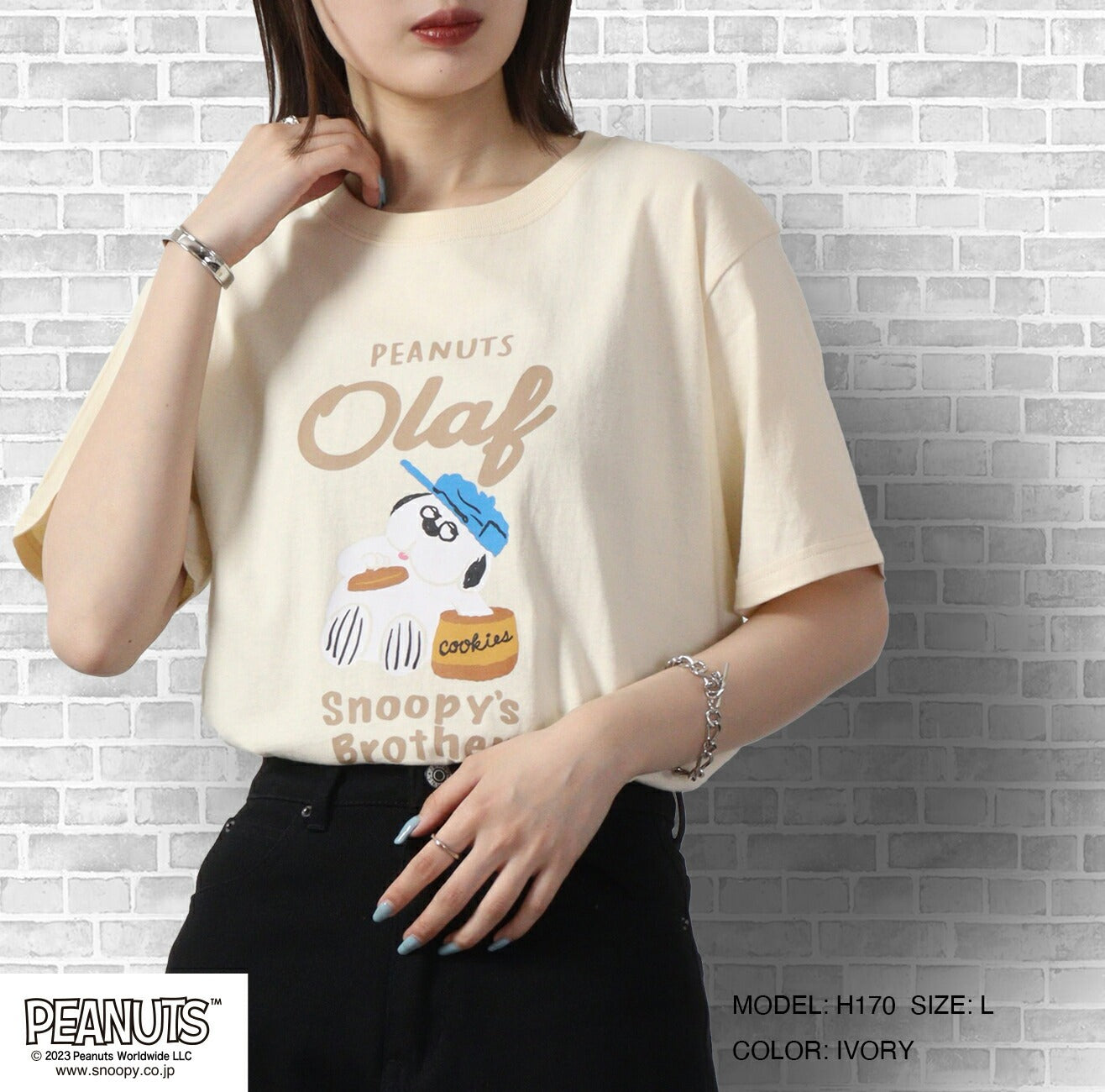 スヌーピー トップス Tシャツ 半袖 オラフ ジョークール チャーリーブラウン ウッドストック SNOOPY PEANUTS s1132-392