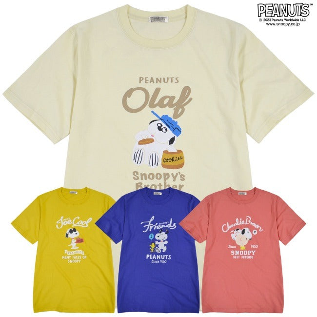 スヌーピー トップス Tシャツ 半袖 オラフ ジョークール チャーリーブラウン ウッドストック SNOOPY PEANUTS s1132-392