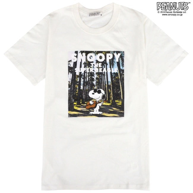 スヌーピー Tシャツ 半袖 トップス プリント ギター 星 フォト 写真 SNOOPY PEANUTS s1132-39
