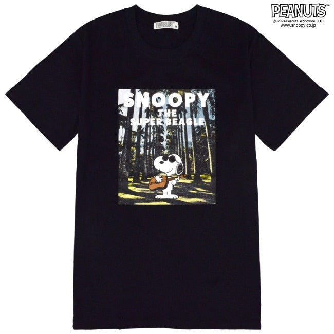 スヌーピー Tシャツ 半袖 トップス プリント ギター 星 フォト 写真 SNOOPY PEANUTS s1132-39