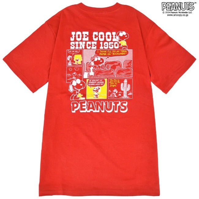 スヌーピー Tシャツ 半袖 バック プリント ジョークール トップス コミック SNOOPY PEANUTS JOE COOL s1142-145