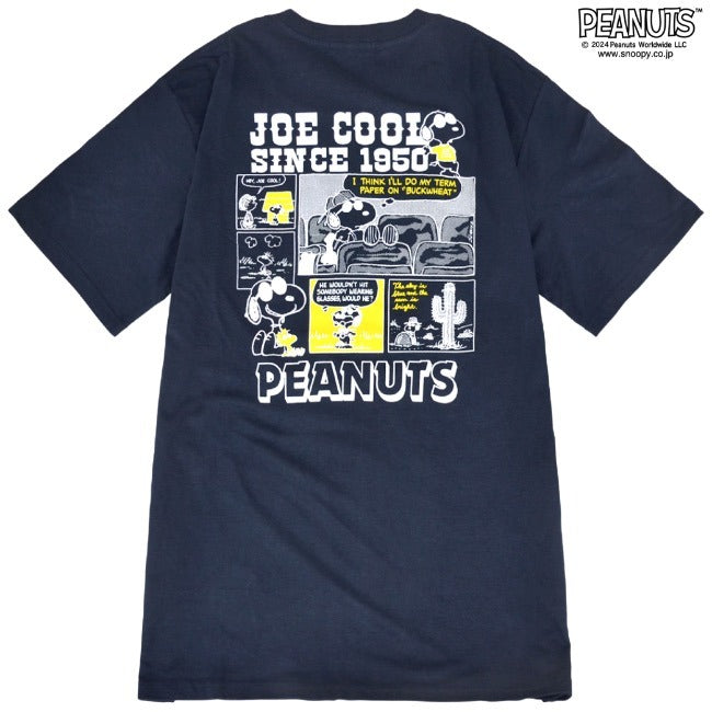 スヌーピー Tシャツ 半袖 バック プリント ジョークール トップス コミック SNOOPY PEANUTS JOE COOL s1142-145