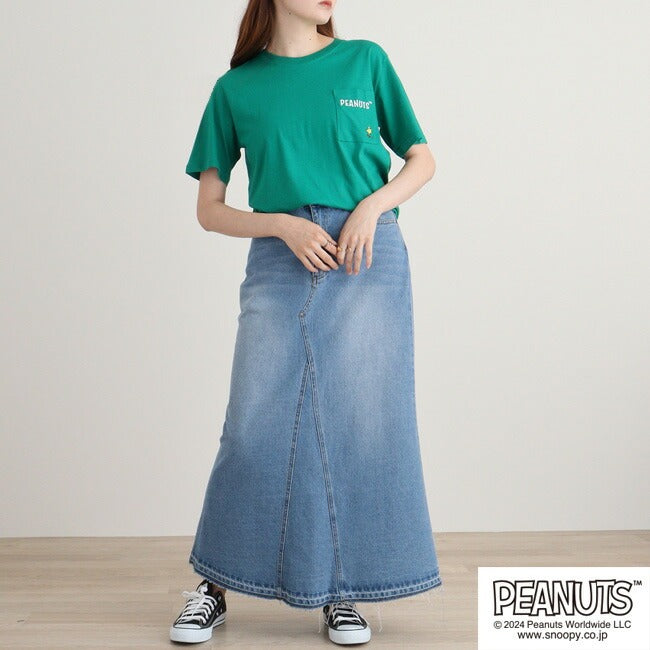 スヌーピー ピーナッツ Tシャツ トップス 半袖 バック プリント 刺繍 SNOOPY PEANUTS s1142-147sp