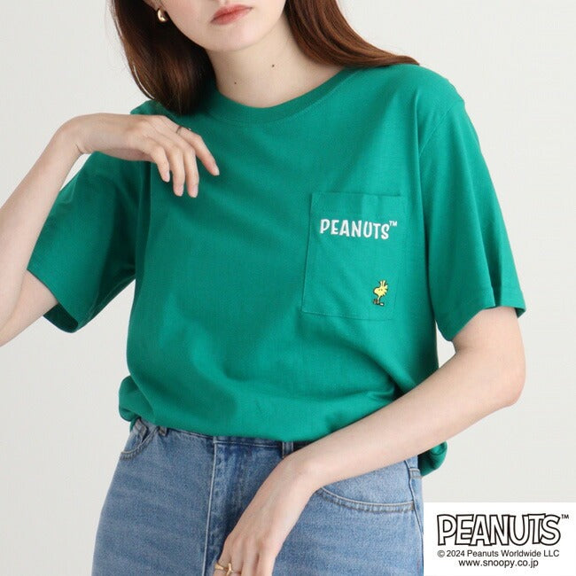 スヌーピー ピーナッツ Tシャツ トップス 半袖 バック プリント 刺繍 SNOOPY PEANUTS s1142-147sp