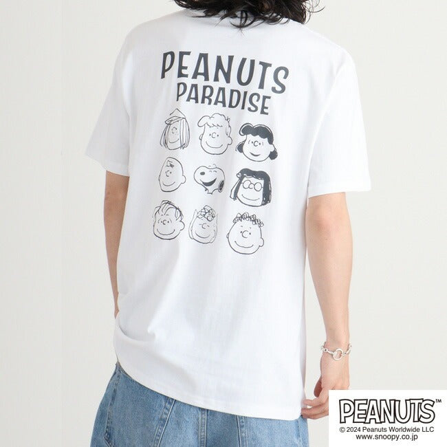 スヌーピー ピーナッツ Tシャツ トップス 半袖 バック プリント 刺繍 SNOOPY PEANUTS s1142-147sp