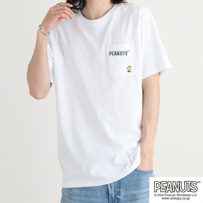 スヌーピー ピーナッツ Tシャツ トップス 半袖 バック プリント 刺繍 SNOOPY PEANUTS s1142-147sp