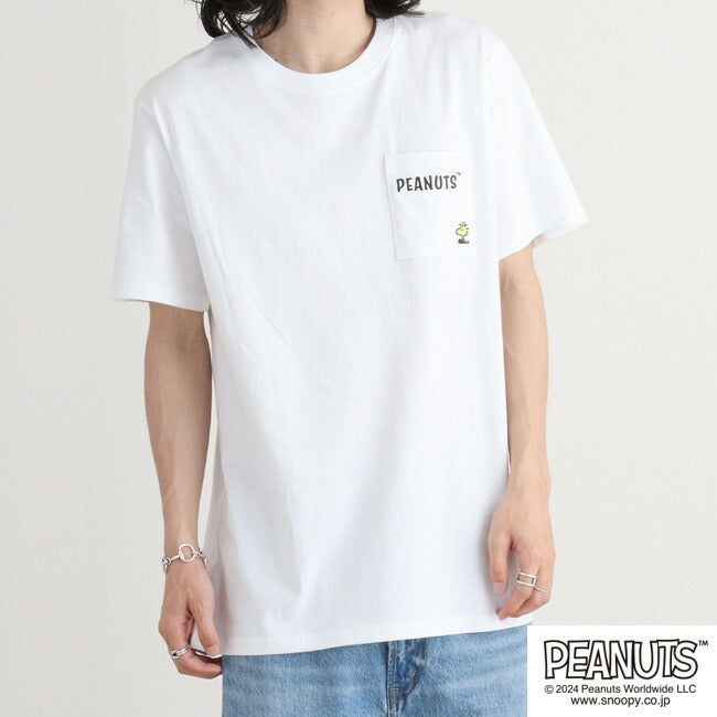 スヌーピー ピーナッツ Tシャツ トップス 半袖 バック プリント 刺繍 SNOOPY PEANUTS s1142-147sp