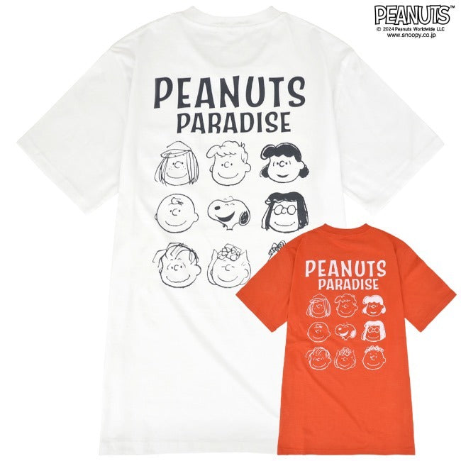 スヌーピー ピーナッツ Tシャツ トップス 半袖 バック プリント 刺繍 SNOOPY PEANUTS s1142-147sp