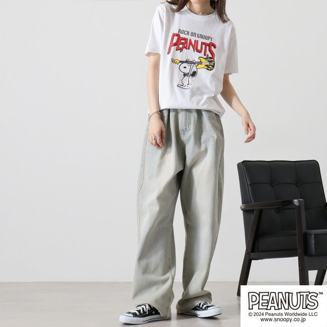 スヌーピー Tシャツ 半袖 トップス オラフ チャーリーブラウン バンド ロック ミュージック プリント SNOOPY PEANUTS s1142-148sp