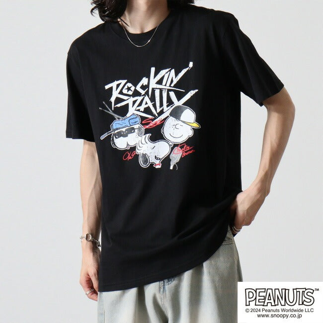 スヌーピー Tシャツ 半袖 トップス オラフ チャーリーブラウン バンド ロック ミュージック プリント SNOOPY PEANUTS s1142-148sp