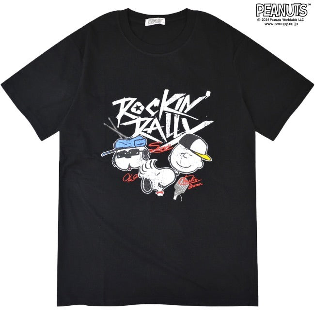 スヌーピー Tシャツ 半袖 トップス オラフ チャーリーブラウン バンド ロック ミュージック プリント SNOOPY PEANUTS s1142-148sp