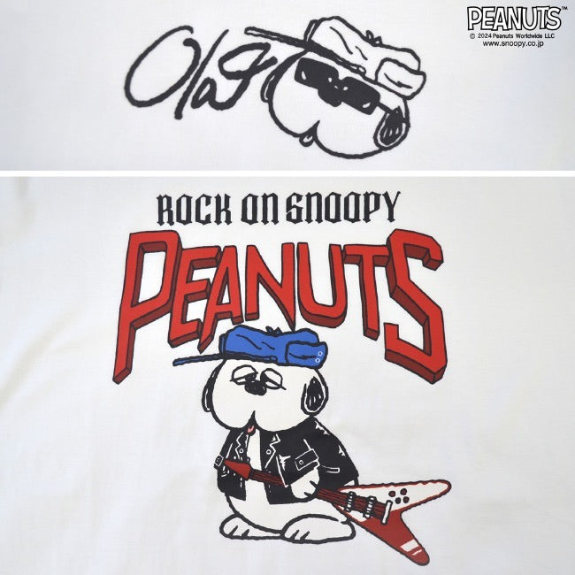 スヌーピー Tシャツ 半袖 トップス オラフ チャーリーブラウン バンド ロック ミュージック プリント SNOOPY PEANUTS s1142-148sp