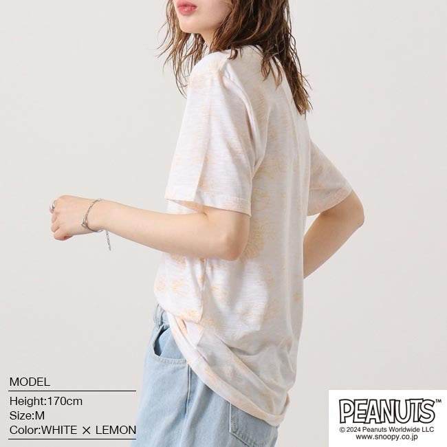 スヌーピー Tシャツ 半袖 スラブ プリント オラフ チャーリーブラウン PEANUTS SNOOPY s1142-150sp