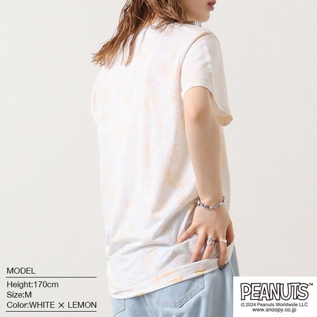 スヌーピー Tシャツ 半袖 スラブ プリント オラフ チャーリーブラウン PEANUTS SNOOPY s1142-150sp