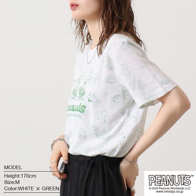 スヌーピー Tシャツ 半袖 スラブ プリント オラフ チャーリーブラウン PEANUTS SNOOPY s1142-150sp