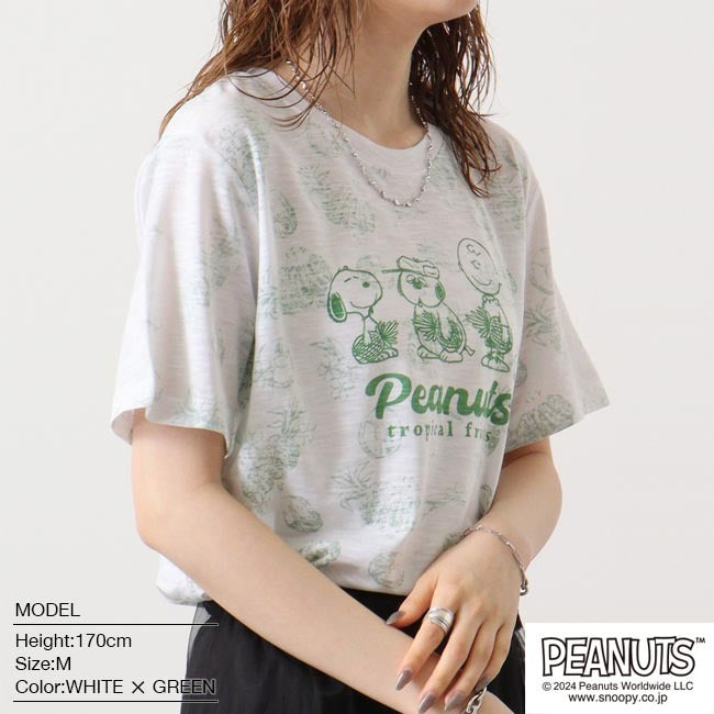 スヌーピー Tシャツ 半袖 スラブ プリント オラフ チャーリーブラウン PEANUTS SNOOPY s1142-150sp