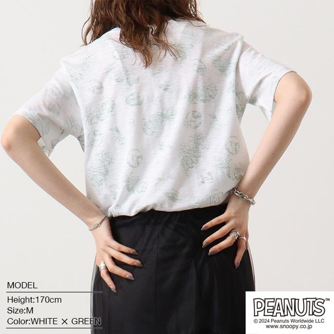 スヌーピー Tシャツ 半袖 スラブ プリント オラフ チャーリーブラウン PEANUTS SNOOPY s1142-150sp