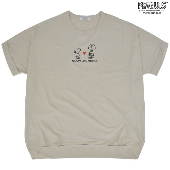 スヌーピー ピーナッツ チャーリーブラウン 半袖 Tシャツ 裾バルーン 刺繍 SNOOPY PEANUTS s1142-156sp