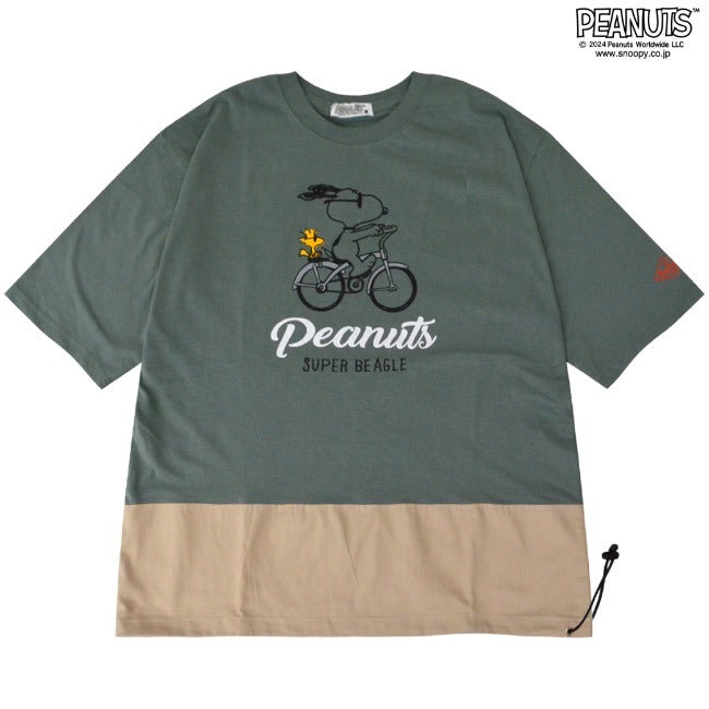 スヌーピー ドローコード 半袖 Tシャツ 春夏秋 ワンポイント PEANUTS SNOOPY s1142-157sp