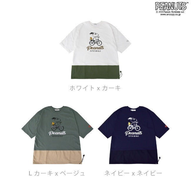スヌーピー ドローコード 半袖 Tシャツ 春夏秋 ワンポイント PEANUTS SNOOPY s1142-157sp