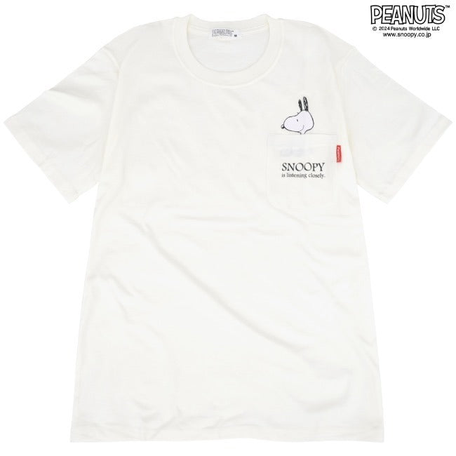 スヌーピー Tシャツ ポケット 半袖 ワンポイント プリントTシャツ SNOOPY PEANUTS s1142-183