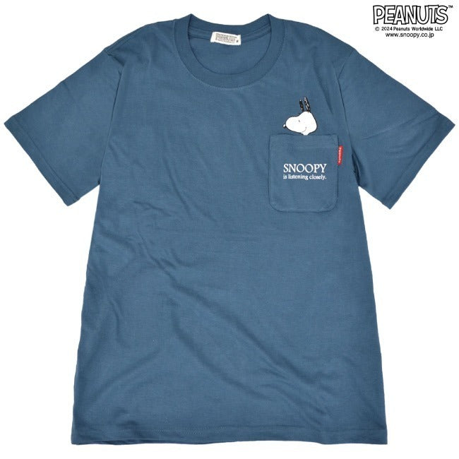 スヌーピー Tシャツ ポケット 半袖 ワンポイント プリントTシャツ SNOOPY PEANUTS s1142-183