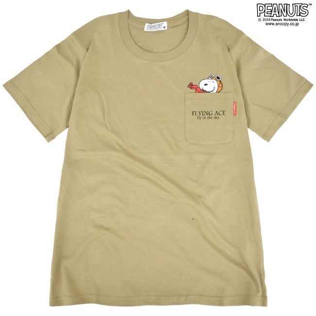 スヌーピー Tシャツ ポケット 半袖 ワンポイント プリントTシャツ SNOOPY PEANUTS s1142-183